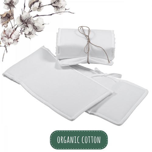 Spjälskydd Bedside Crib Vit Organic Cotton