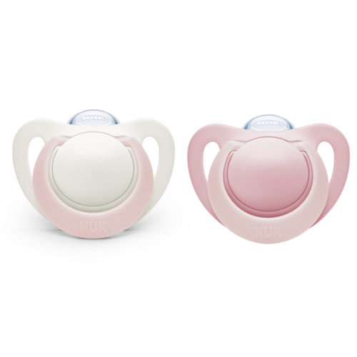 NUK Genius Napp Silikon S0 Rose/White
